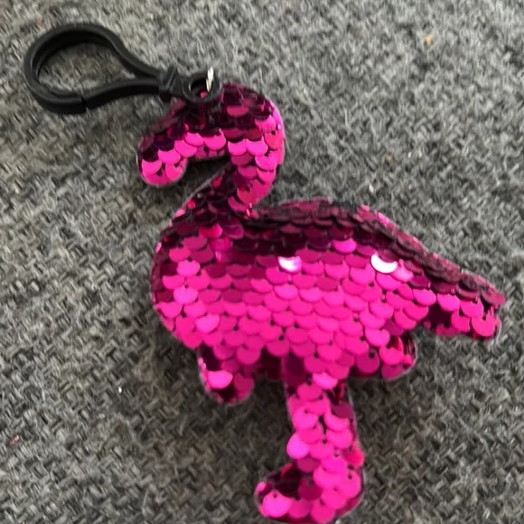 Pink Sequin Flamingo Keychain/purse charm - Picture 1 of 2